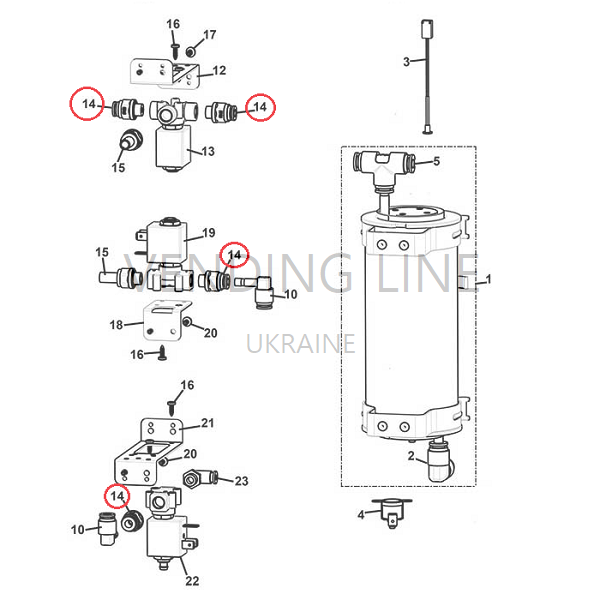 Коннектор цанговый в клапан бойлера Varitherm