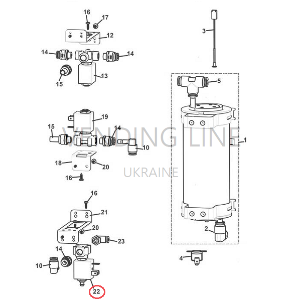 Клапан бойлера Varitherm 3W 5W 24V DC