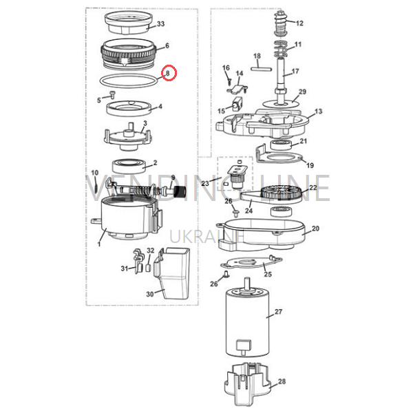 Сальник ножей кофемолки ORING 3231